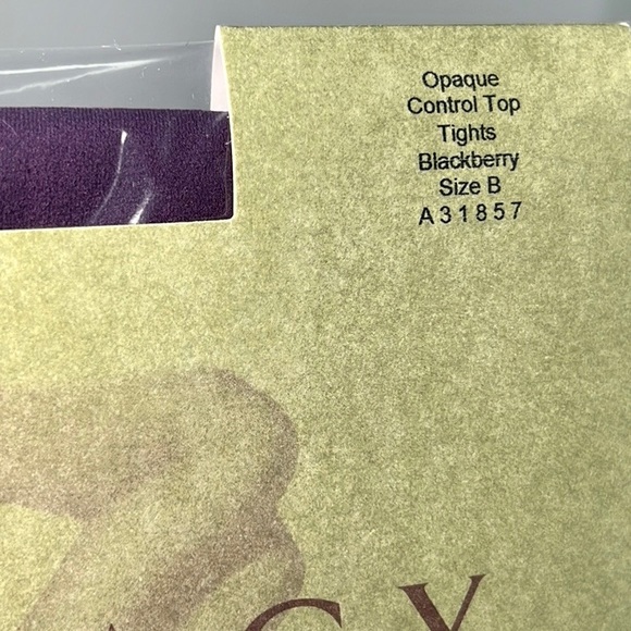 QVC Control Top Tights Legacy Legwear Opaque Blackberry/Purple Sz B A31857 USA - Picture 3 of 8